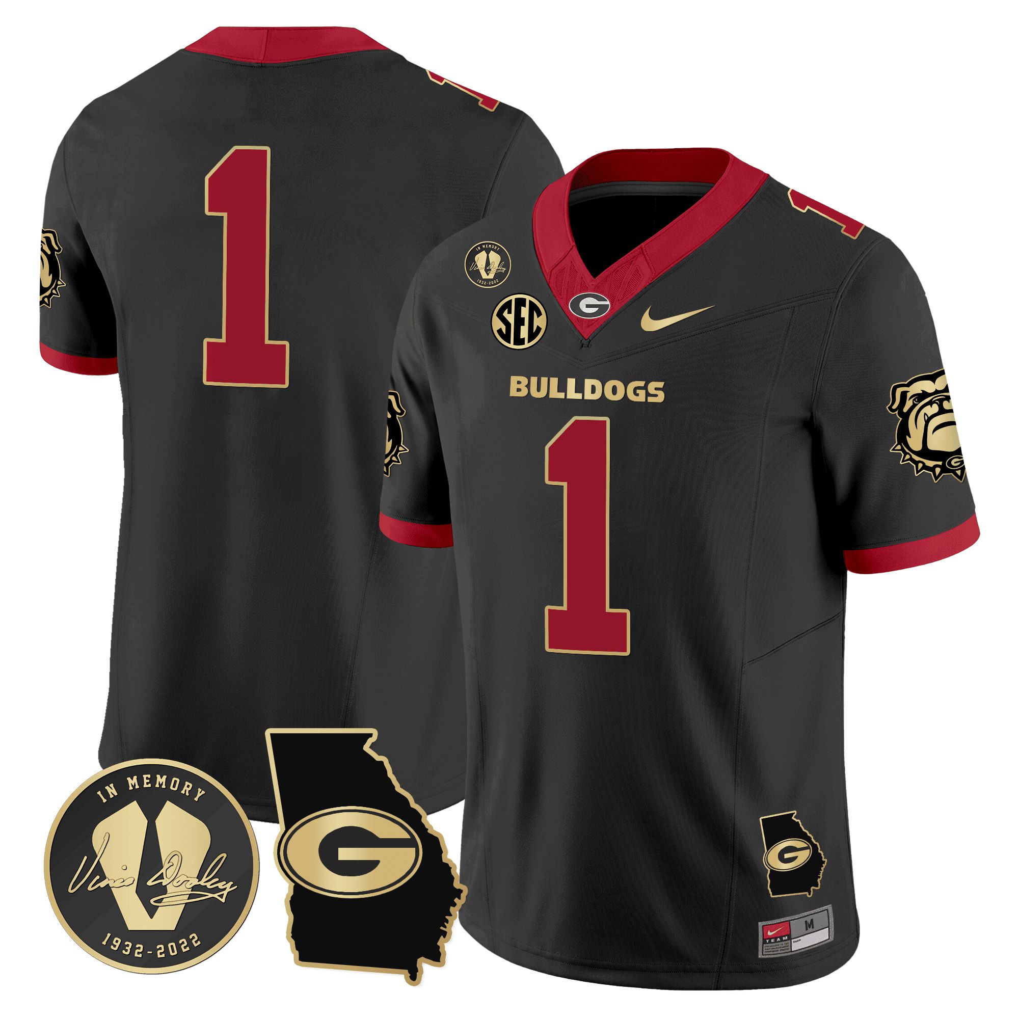 Men Georgia Bulldogs #1 No Name Black 2024 Nike Vapor NCAA Jersey style 1->indianapolis colts->NFL Jersey